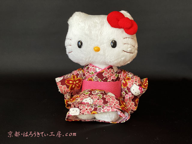 6配色/本物仕立の着物！ハローキティぬいぐるみ/和風キティ/座り1